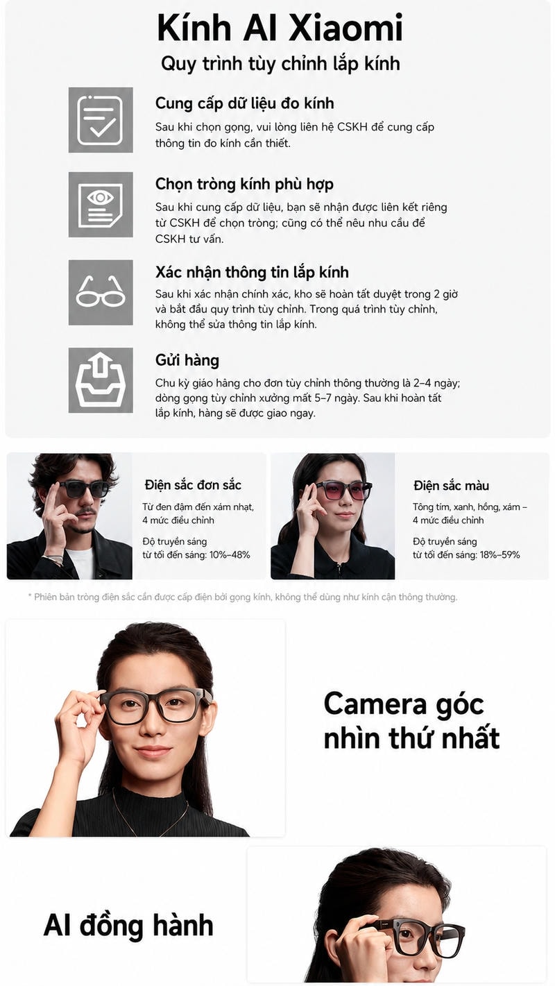 Kính Thông Minh Xiaomi Ai Glasses - Chính Hãng, New Seal Kính Thông Minh Xiaomi Ai