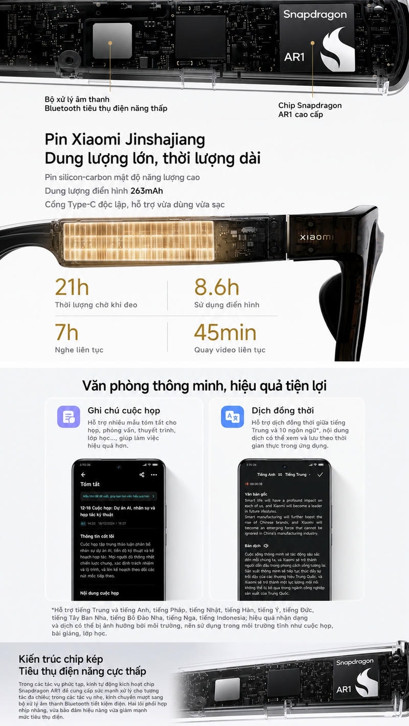Kính Thông Minh Xiaomi Ai Glasses - Chính Hãng, New Seal Kính Thông Minh Xiaomi Ai