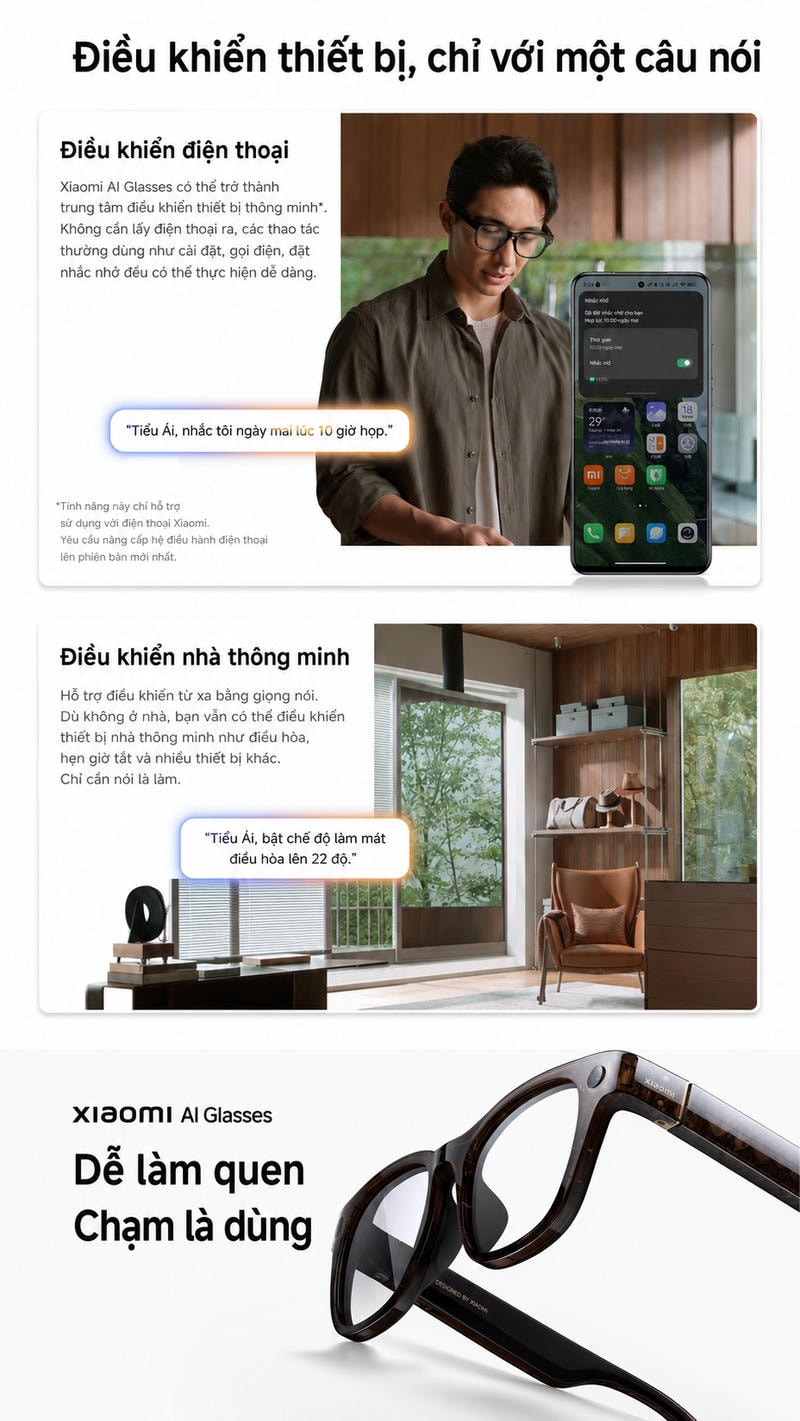 Kính Thông Minh Xiaomi Ai Glasses - Chính Hãng, New Seal Kính Thông Minh Xiaomi Ai