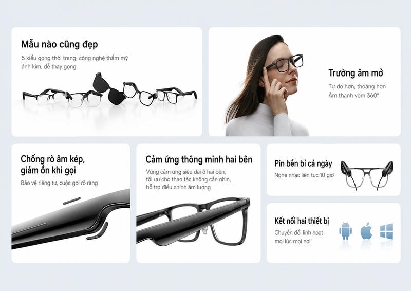 Kính Thông Minh Xiaomi Mijia Smart Audio - Chính Hãng, New Seal Kính Thông Minh Xiaomi Audio