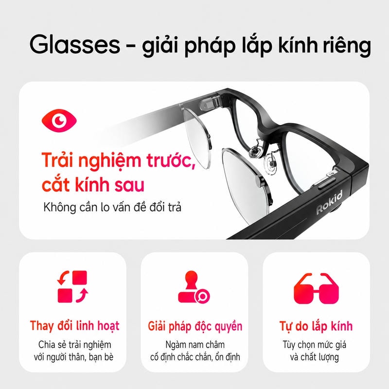Rokid Rv101 Kính Thông Minh Ar, Màn Hình Hiển Thị Trên Kính - Chính Hãng, New Seal Rokid Rv101 Kính Thông Minh Ar Chính Hãng