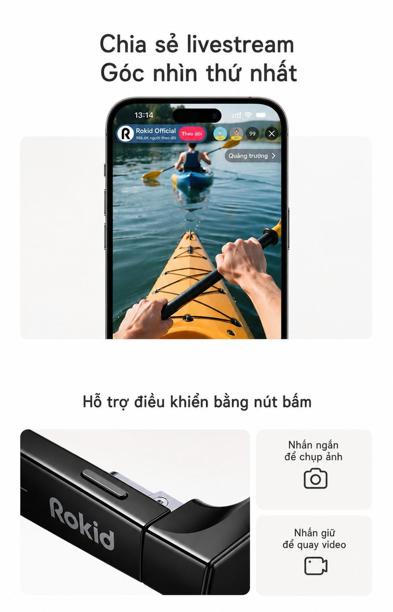 Rokid Rv101 Kính Thông Minh Ar, Màn Hình Hiển Thị Trên Kính - Chính Hãng, New Seal Rokid Rv101 Kính Thông Minh Ar Chính Hãng