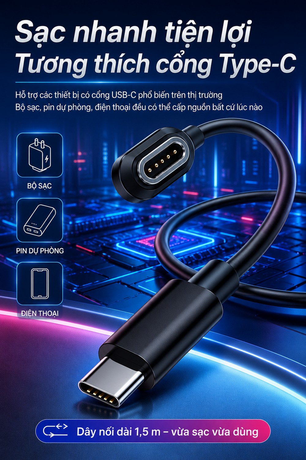 Rokid Cáp Sạc, Đầu Chuyển Đổi Usb, Type C