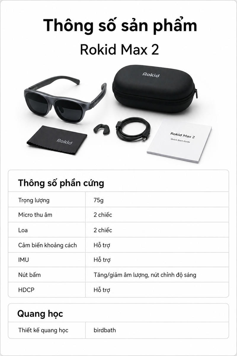 Rokid Max 2 Kính Thông Minh Ar