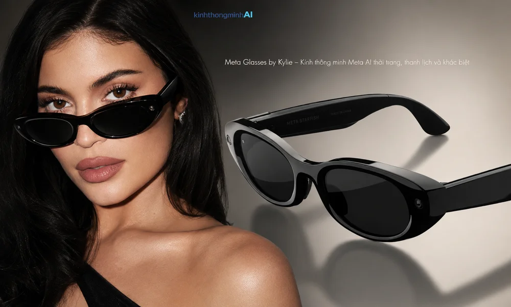 Top 3 Siêu Phẩm Kính Thông Minh Sở Hữu Công Nghệ Meta Ai Vừa Ra Mắt Hình Ảnh Meta Glasses By Kylie Với Thiết Kế Kính Thông Minh Meta Ai Màu Đen, Kiểu Dáng Thời Trang, Thanh Lịch Và Hiện Đại, Phù Hợp Phong Cách Công Nghệ Cao Cấp.