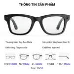 Kính thông minh Ray-Ban Meta Gen 3 Wayfarer