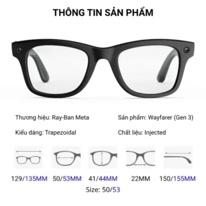 Kính thông minh Ray-Ban Meta Gen 3 Wayfarer